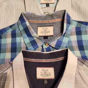 (3) Flag and Anthem long sleeve shirts